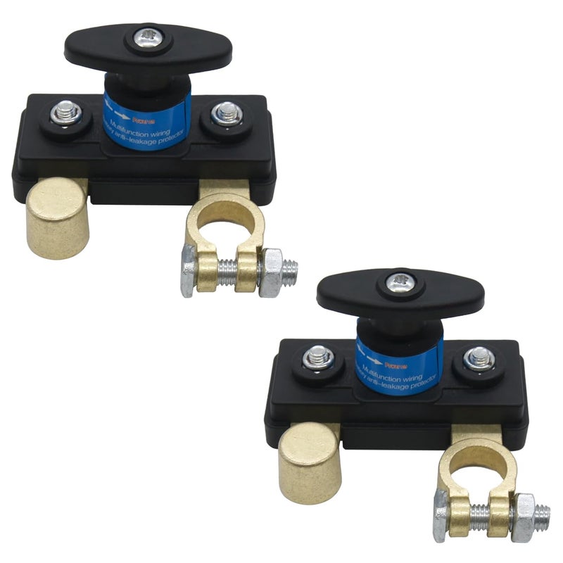 ZmingTek Car Battery Disconnect Switch 12v 24v Heavy Duty Battery Kill Switch Battery Isolator Power Cut Off Switches Battery Shut Off for Preventing Battery Drain of RV Truck Marine Boat (2pcs L-Shaped) - Image 1